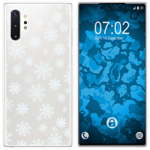 Galaxy Note 10+ Silikon-Hülle X Mas Weihnachten Schneeflocke