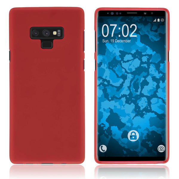 PhoneNatic Case kompatibel mit Samsung Galaxy Note 9 - rot Silikon Hülle matt Cover