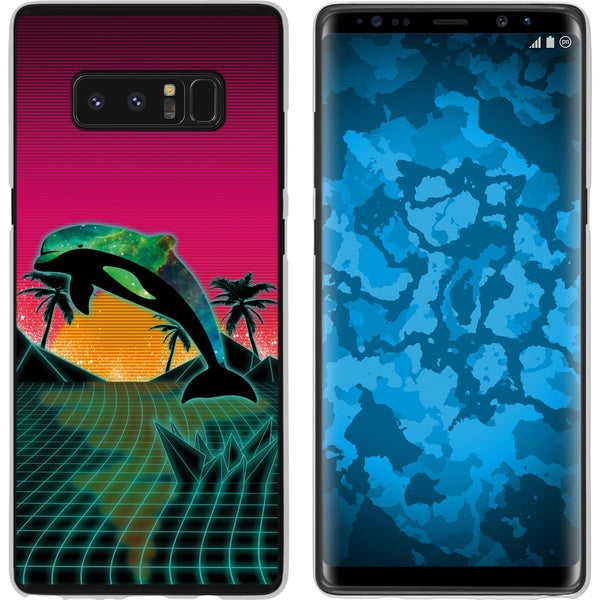 Galaxy Note 8 Silikon-Hülle Retro Wave Delphin M1 Case