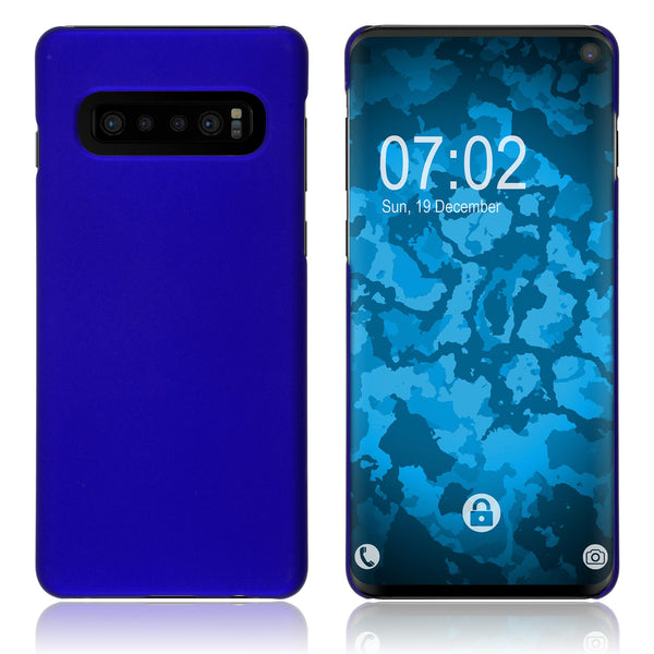Hardcase für Samsung Galaxy S10 gummiert blau
