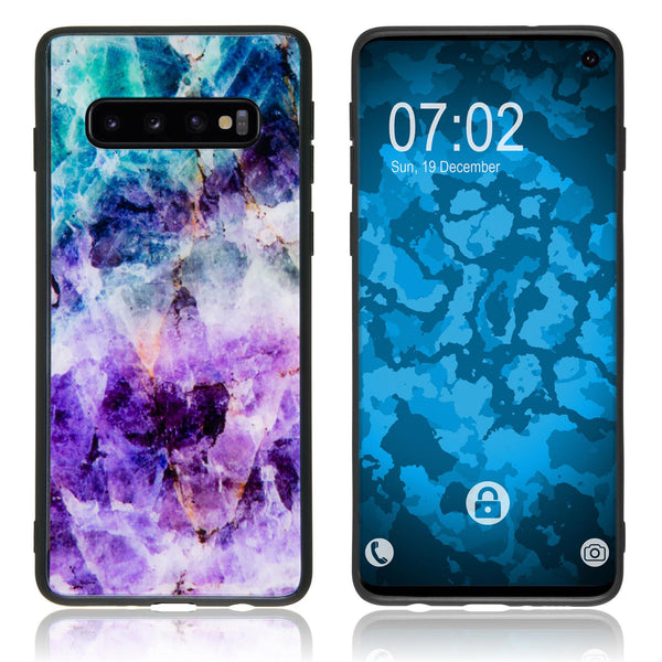 Hybridhülle für Samsung Galaxy S10 mit Glasrücken Design:01
