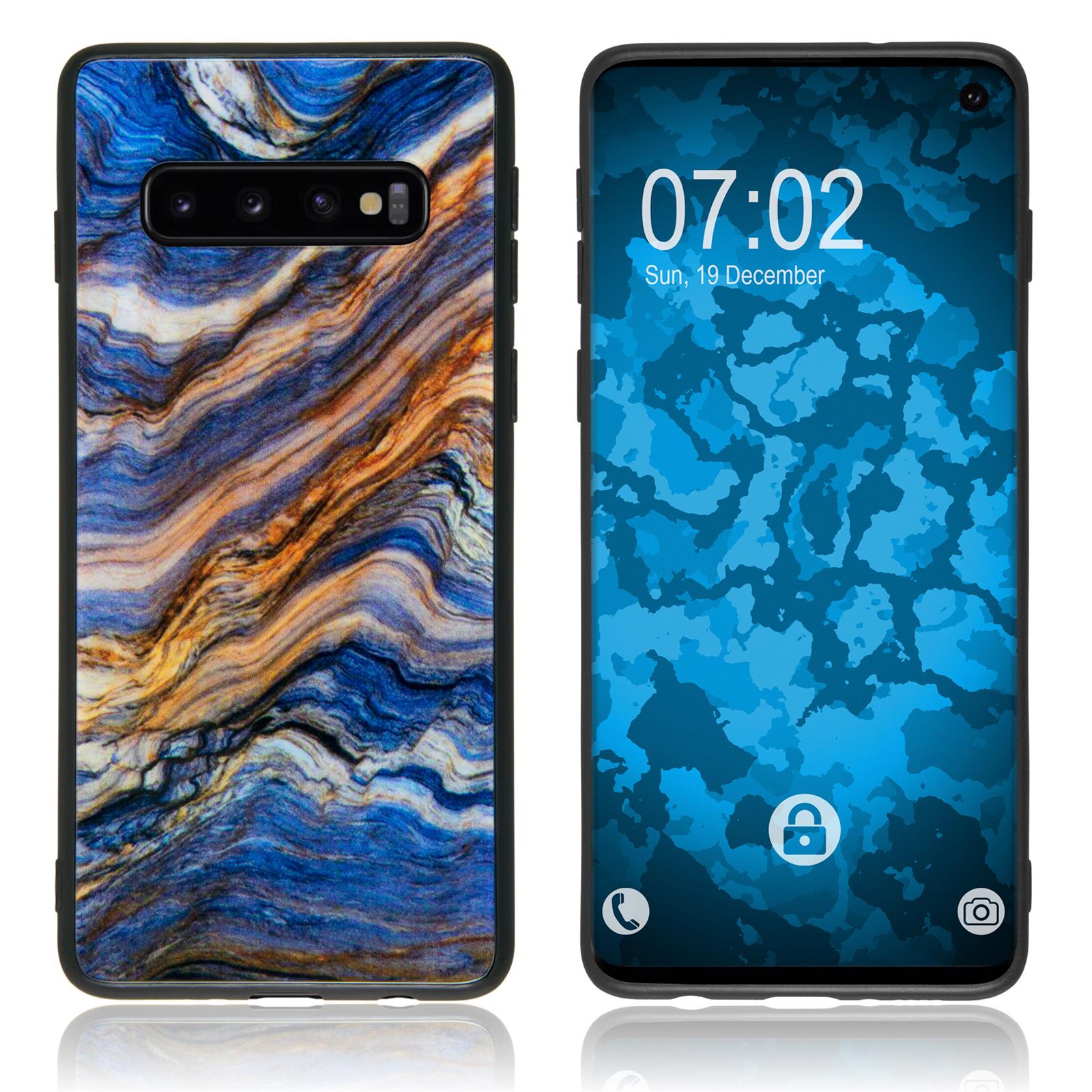 Hybridhülle für Samsung Galaxy S10 mit Glasrücken Design:02