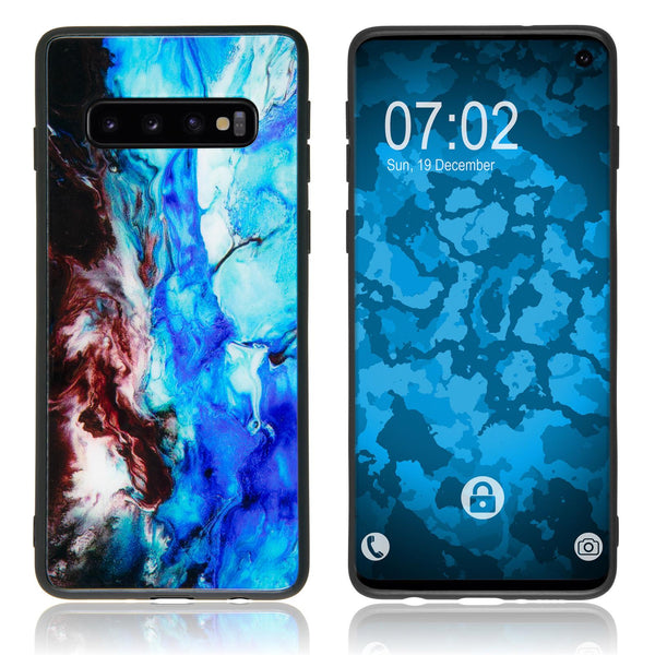 Hybridhülle für Samsung Galaxy S10 mit Glasrücken Design:04