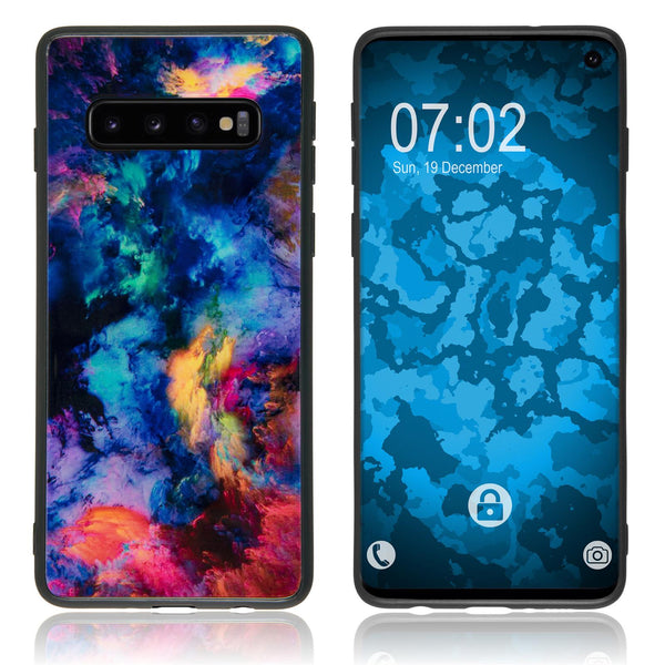 Hybridhülle für Samsung Galaxy S10 mit Glasrücken Design:06