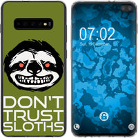 Galaxy S10 Plus Silikon-Hülle Crazy Animals Faultier M3 Case