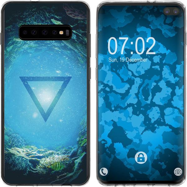 Galaxy S10 Plus Silikon-Hülle Element Wasser M4 Case