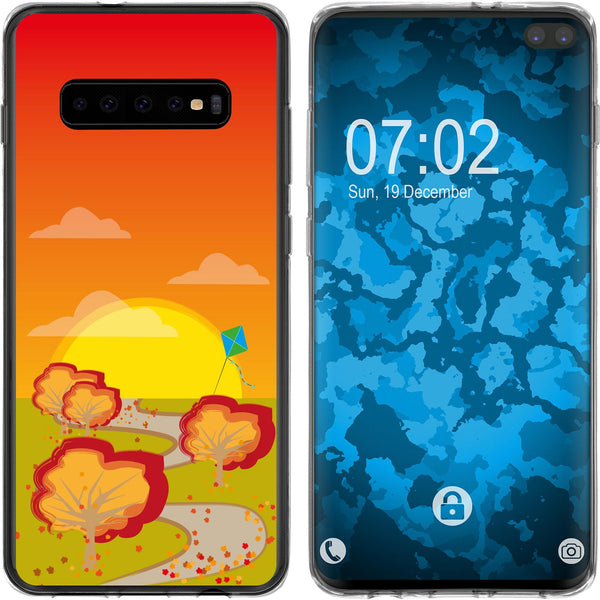 Galaxy S10 Plus Silikon-Hülle Herbst Drache/Kite M2 Case