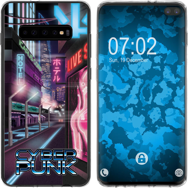 Galaxy S10 Plus Silikon-Hülle Retro Wave Cyberpunk.01 M4 Cas