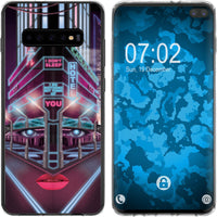 Galaxy S10 Plus Silikon-Hülle Retro Wave Cyberpunk.02 M5 Cas