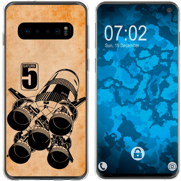 Galaxy S10 Silikon-Hülle Space Moon Rocket M3 Case
