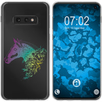 Galaxy S10e Silikon-Hülle Floral Pferd M5-4 Case