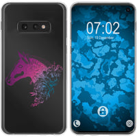 Galaxy S10e Silikon-Hülle Floral Pferd M5-6 Case