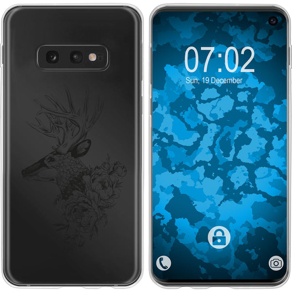 Galaxy S10e Silikon-Hülle Floral Hirsch M7-1 Case