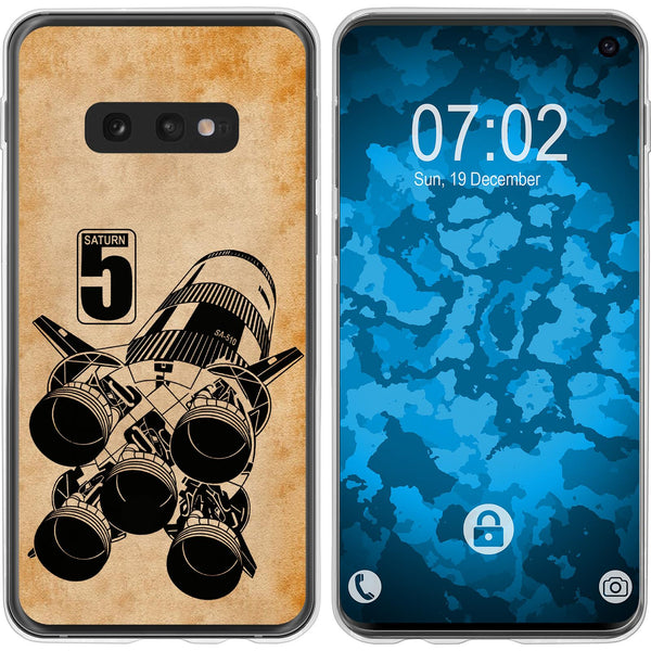 Galaxy S10e Silikon-Hülle Space Moon Rocket M3 Case