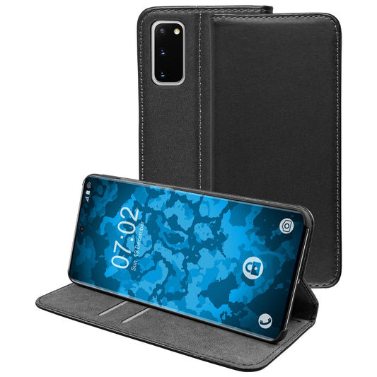 Kunst-Lederhülle für Samsung Galaxy S20 Book-Case schwarz Co