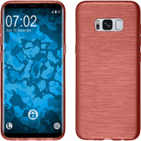 PhoneNatic Case kompatibel mit Samsung Galaxy S8 - rot Silikon Hülle brushed + flexible Folie