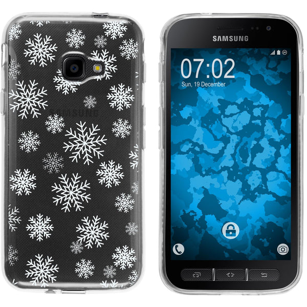 Galaxy Xcover 4 / 4s Silikon-Hülle X Mas Weihnachten Schneef