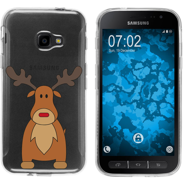 Galaxy Xcover 4 / 4s Silikon-Hülle X Mas Weihnachten Rentier