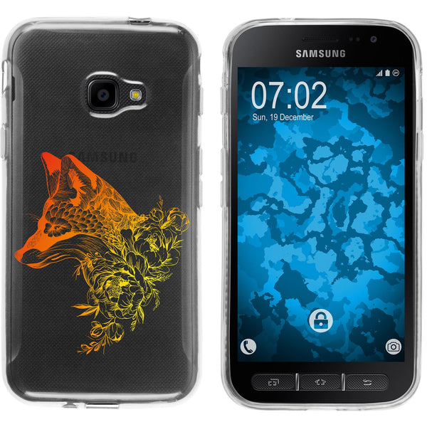 Galaxy Xcover 4 / 4s Silikon-Hülle Floral Fuchs M1-2 Case