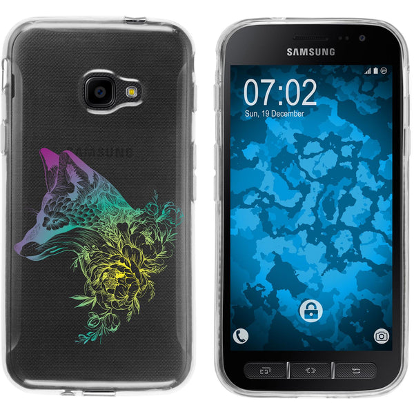 Galaxy Xcover 4 / 4s Silikon-Hülle Floral Fuchs M1-4 Case