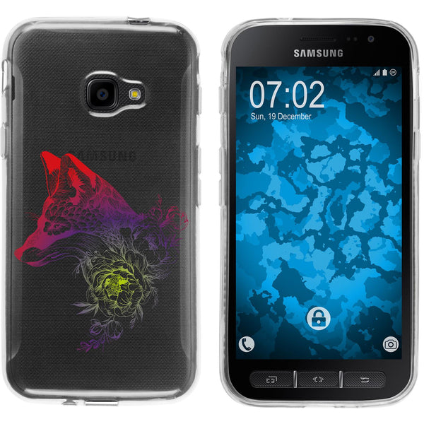 Galaxy Xcover 4 / 4s Silikon-Hülle Floral Fuchs M1-5 Case