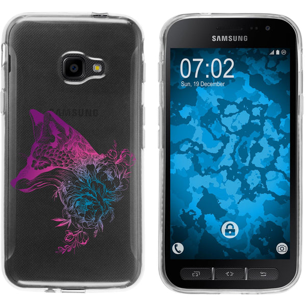 Galaxy Xcover 4 / 4s Silikon-Hülle Floral Fuchs M1-6 Case