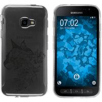 Galaxy Xcover 4 / 4s Silikon-Hülle Floral Katze M2-1 Case