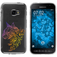 Galaxy Xcover 4 / 4s Silikon-Hülle Floral Katze M2-3 Case