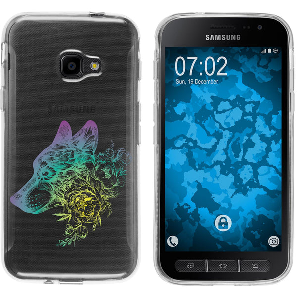 Galaxy Xcover 4 / 4s Silikon-Hülle Floral Wolf M3-4 Case