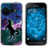 Galaxy Xcover 4 / 4s Silikon-Hülle Retro Wave Einhorn M2 Cas