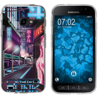 Galaxy Xcover 4 / 4s Silikon-Hülle Retro Wave Cyberpunk.01 M