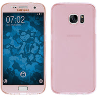 PhoneNatic Case kompatibel mit Samsung Galaxy S7 - rosa Silikon Hülle 360∞ Fullbody Cover