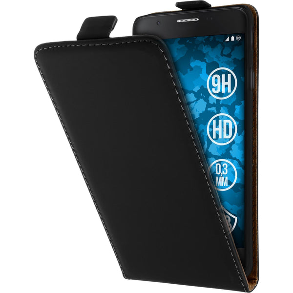 Kunst-Lederhülle für Samsung Galaxy J7 Prime Flip-Case schwa