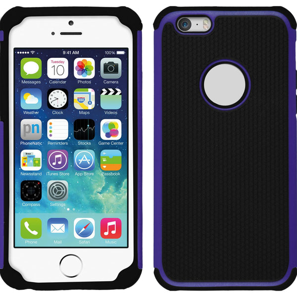 Hybridhülle für Apple iPhone 6s / 6 ShockProof Hexagon lila