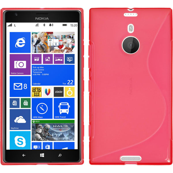 PhoneNatic Case kompatibel mit  Nokia Lumia 1520 - rot Silikon Hülle S-Style + 2 Schutzfolien