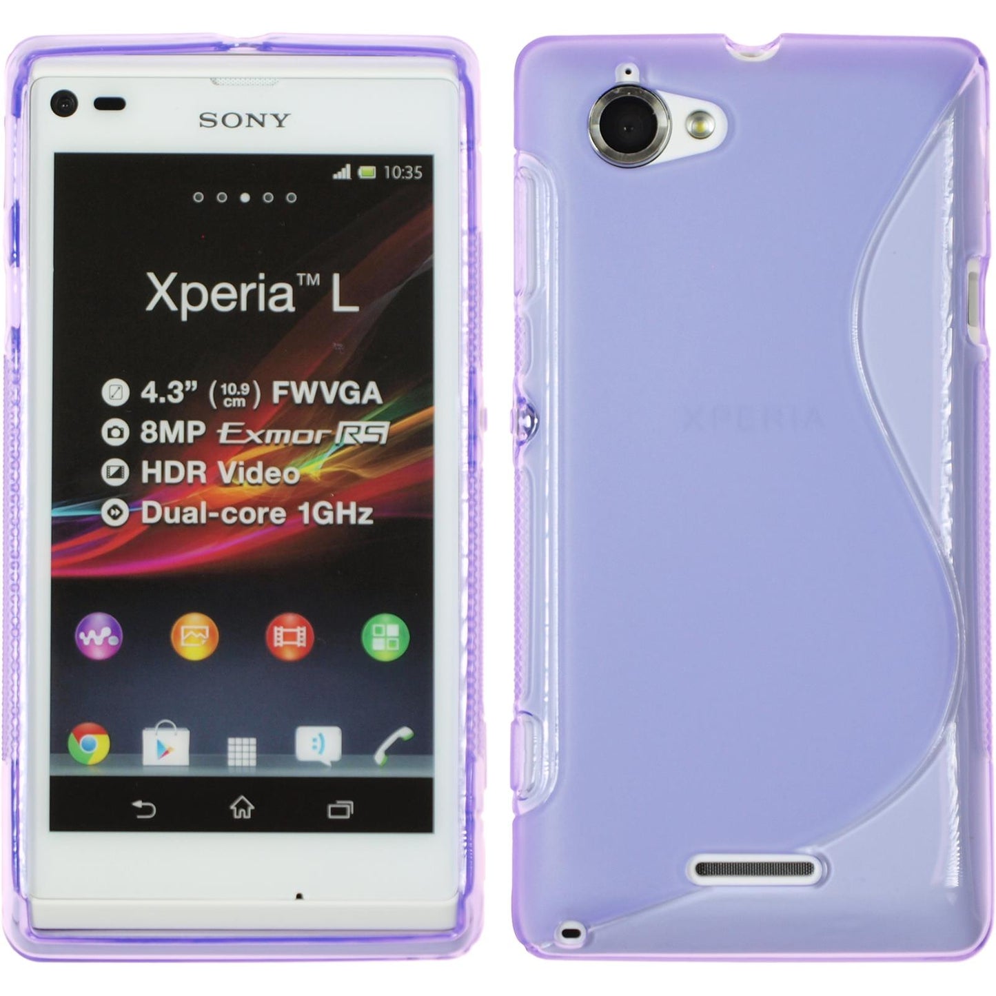 PhoneNatic Case kompatibel mit Sony Xperia L - lila Silikon Hülle S-Style + 2 Schutzfolien