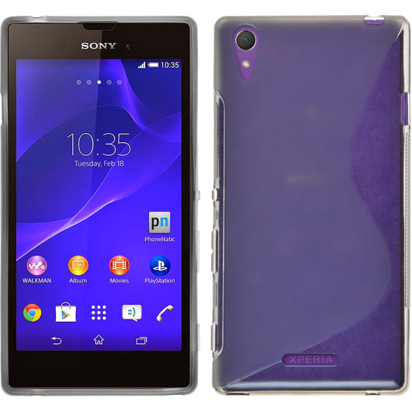PhoneNatic Case kompatibel mit Sony Xperia T3 - grau Silikon Hülle S-Style + 2 Schutzfolien