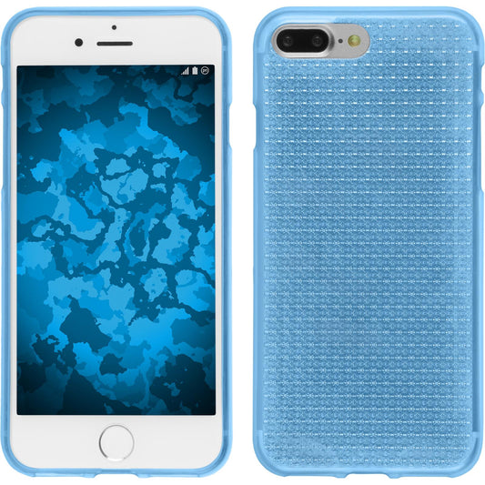 PhoneNatic Case kompatibel mit Apple iPhone 8 Plus - hellblau Silikon Hülle Iced + 2 Schutzfolien