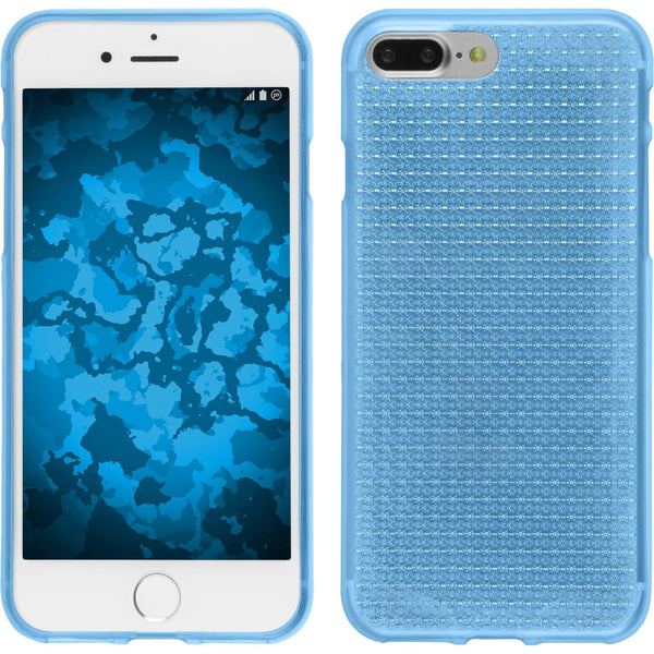 PhoneNatic Case kompatibel mit Apple iPhone 7 Plus / 8 Plus - hellblau Silikon Hülle Iced + 2 Schutzfolien