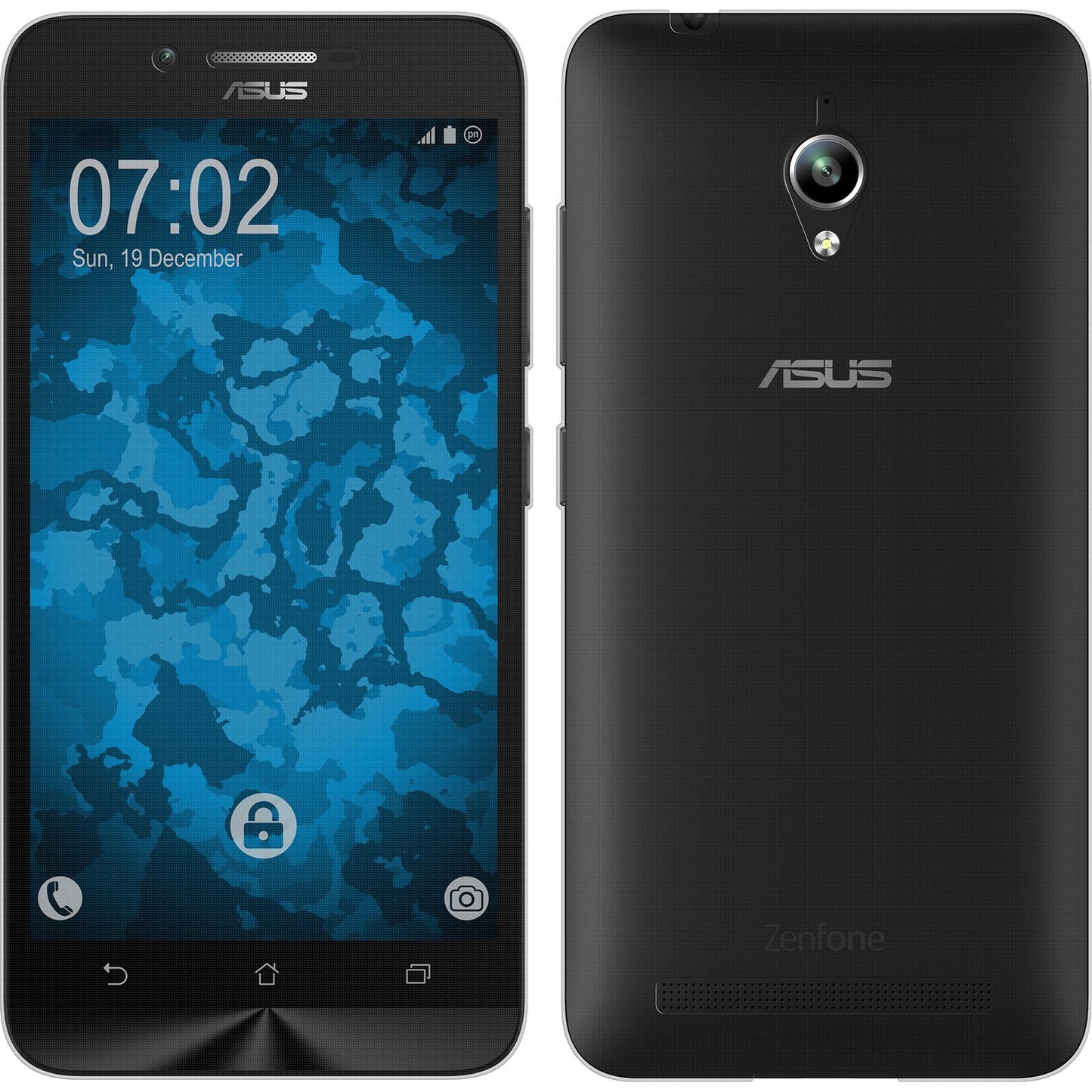PhoneNatic Case kompatibel mit Asus Zenfone Go (ZC500TG) - grau Silikon Hülle 360∞ Fullbody Cover