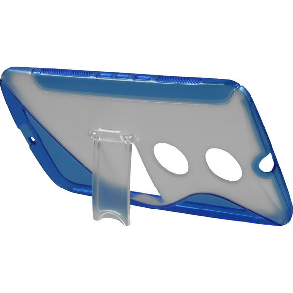PhoneNatic Case kompatibel mit Google Nexus 6 - blau Silikon Hülle Aufstellbar Cover