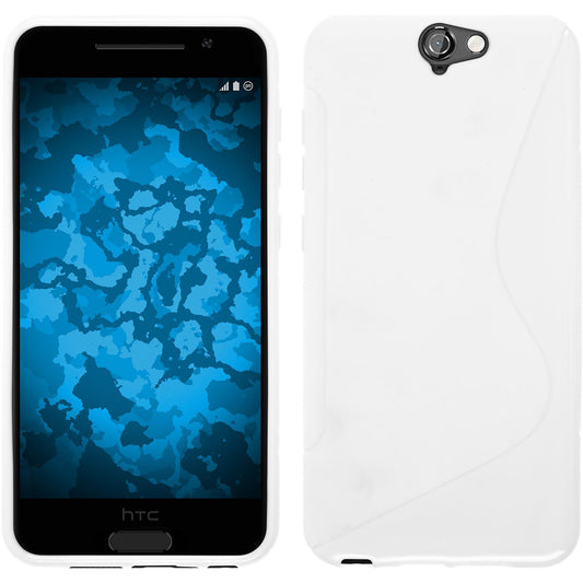 PhoneNatic Case kompatibel mit HTC One A9 - weiß Silikon Hülle S-Style + 2 Schutzfolien
