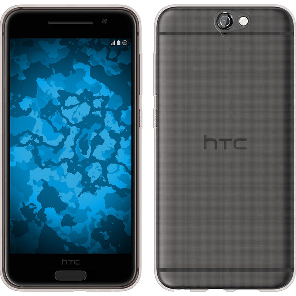 PhoneNatic Case kompatibel mit HTC One A9 - grau Silikon Hülle Slimcase + 2 Schutzfolien