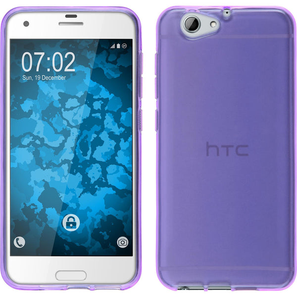 PhoneNatic Case kompatibel mit HTC One A9s - lila Silikon Hülle transparent Cover