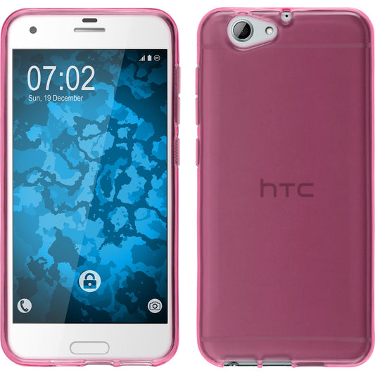 PhoneNatic Case kompatibel mit HTC One A9s - pink Silikon Hülle transparent Cover