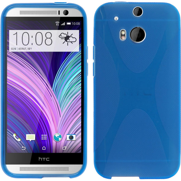 PhoneNatic Case kompatibel mit HTC One M8 - blau Silikon Hülle X-Style Cover