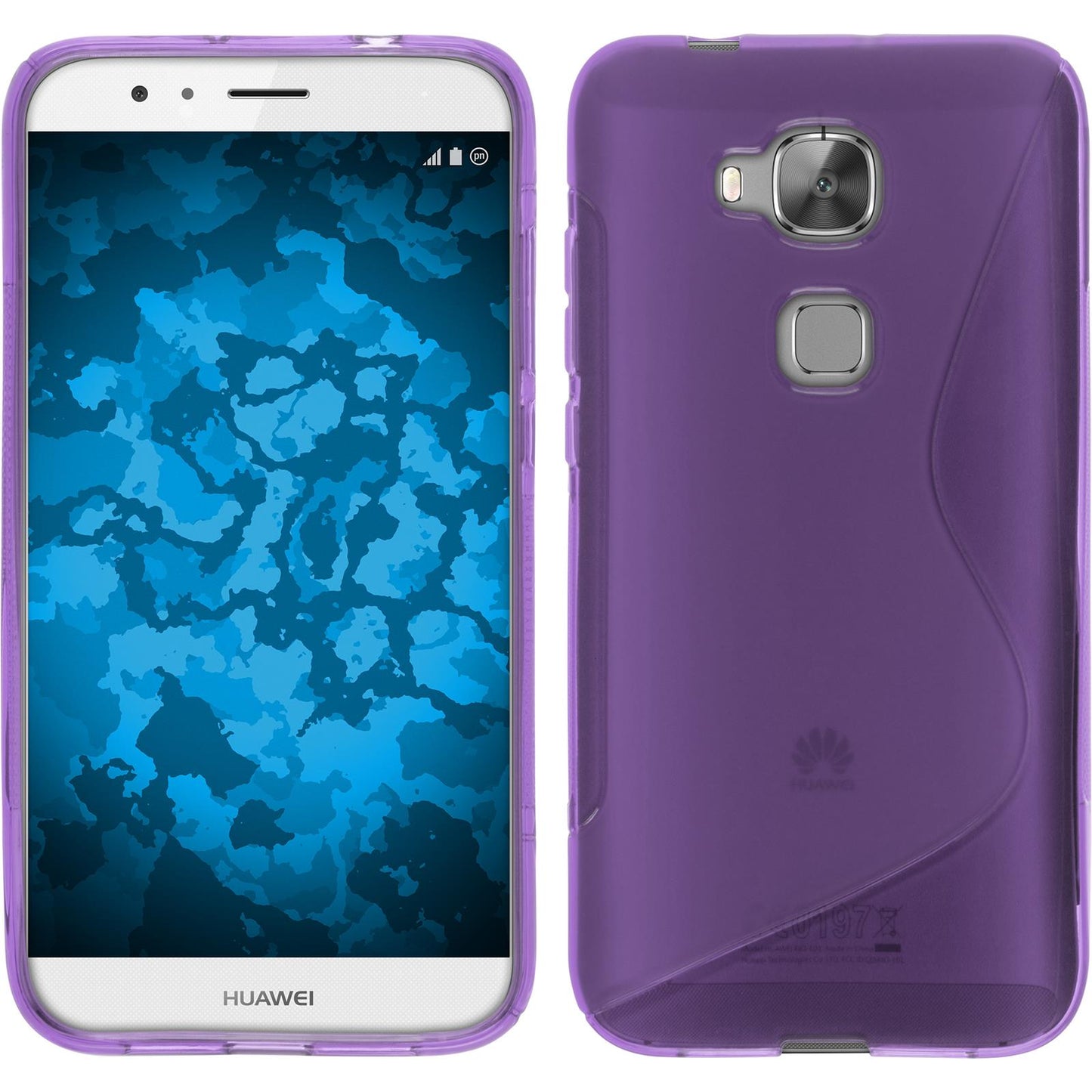 PhoneNatic Case kompatibel mit Huawei G8 - lila Silikon Hülle S-Style + 2 Schutzfolien