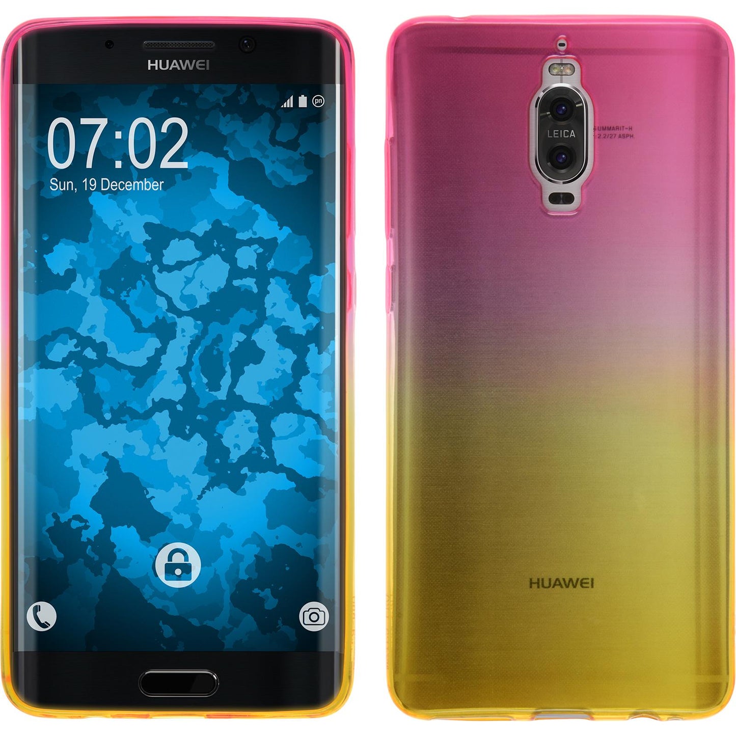 PhoneNatic Case kompatibel mit Huawei Mate 9 Pro - Design:01 Silikon Hülle OmbrË + 2 Schutzfolien