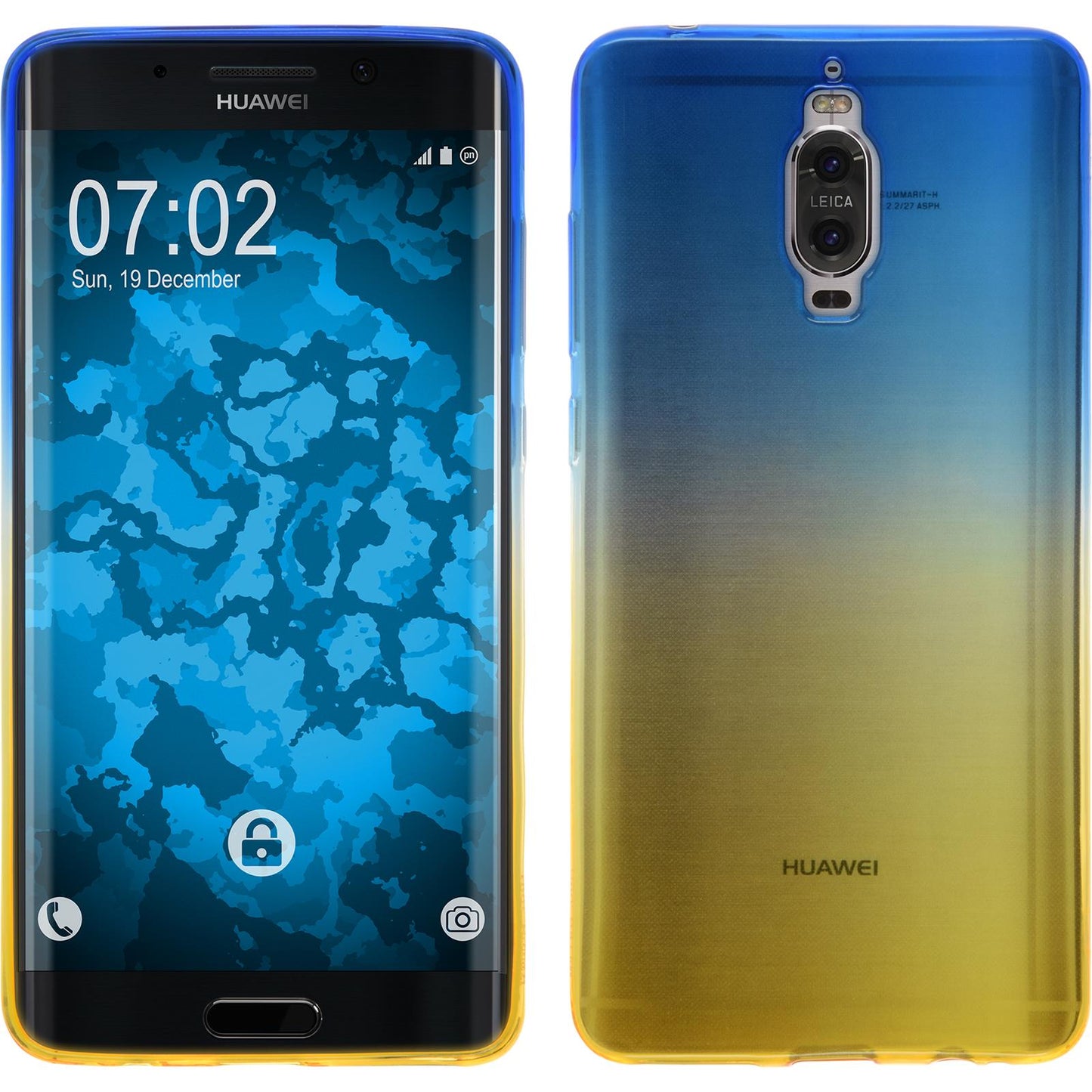 PhoneNatic Case kompatibel mit Huawei Mate 9 Pro - Design:02 Silikon Hülle OmbrË + 2 Schutzfolien