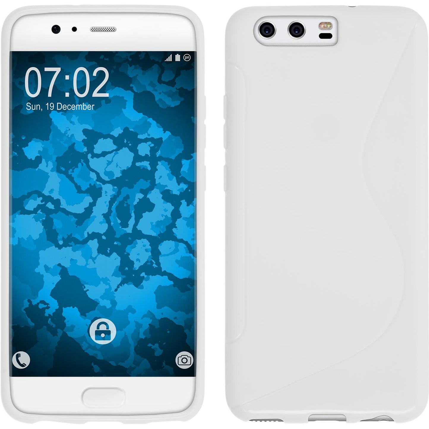PhoneNatic Case kompatibel mit Huawei P10 Plus - weiß Silikon Hülle S-Style Cover